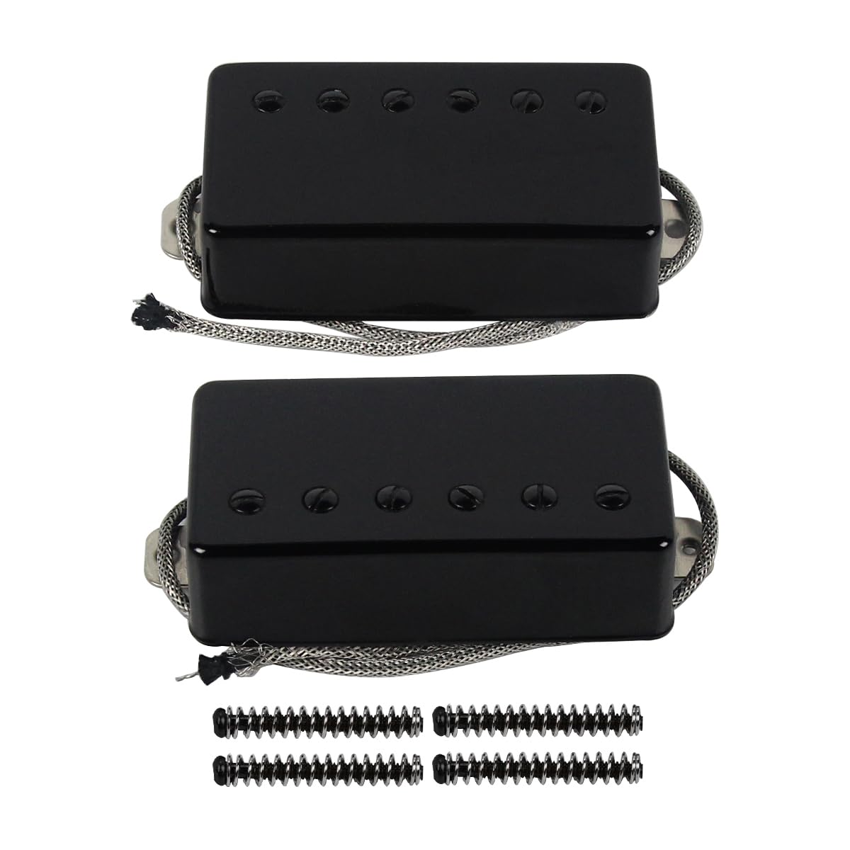 FLEOR Alnico5 Guitar Humbucker Pickup Set Black Bridge & Neck Pickups Compatible with LP style Guitar Part